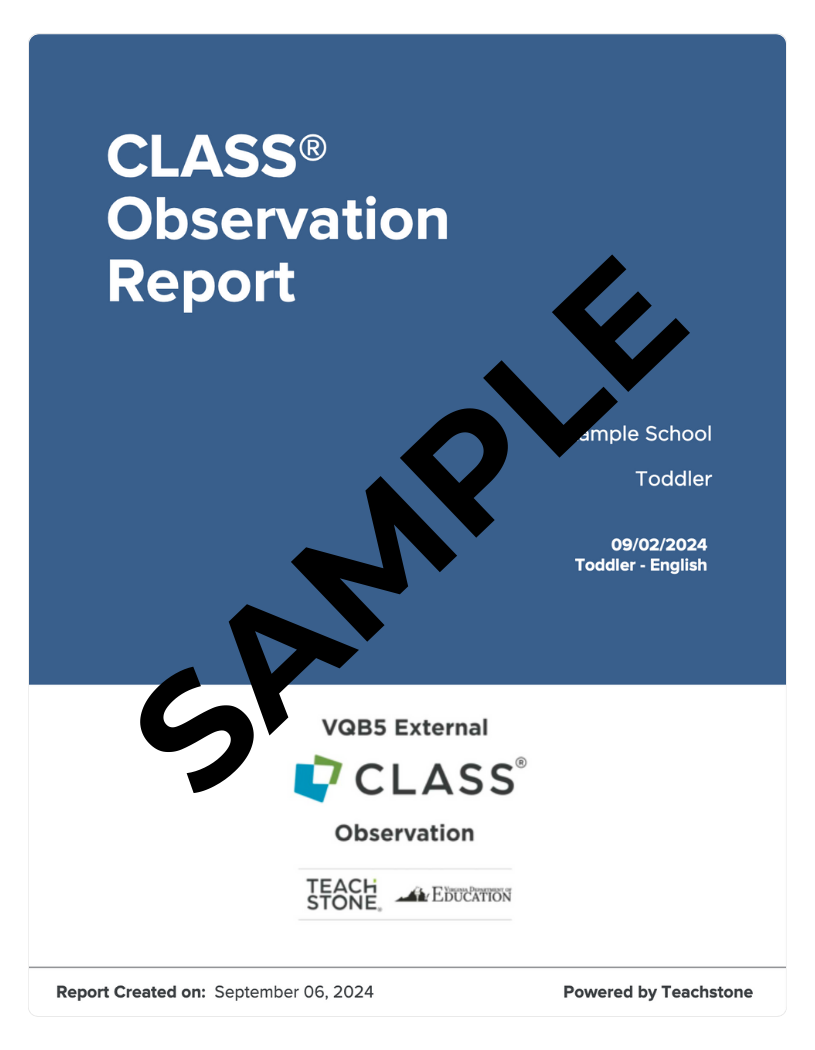 Cover of Toddler Observer Feedback Report with Sample overlayed