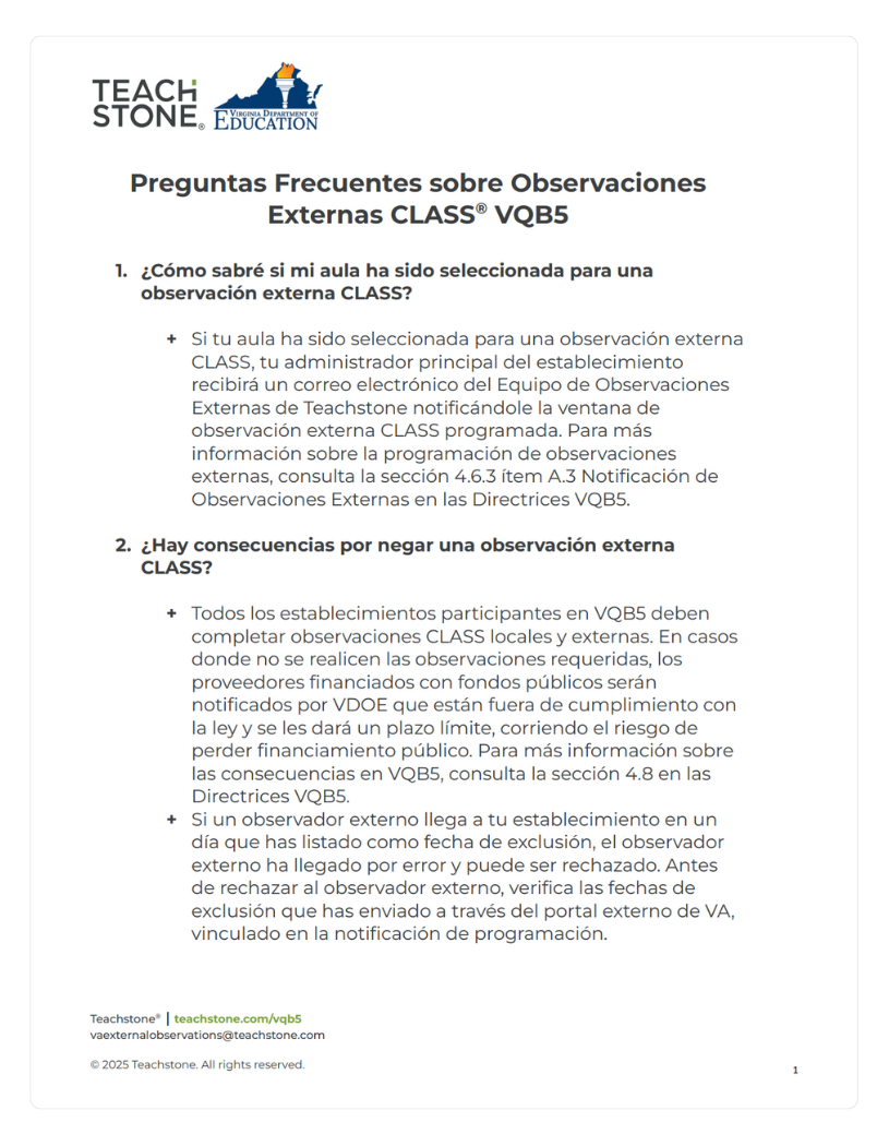 Captura de pantalla del documento de preguntas frecuentes