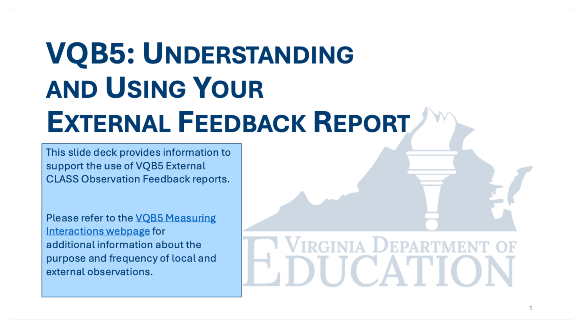 screenshot of understanding your external feedback report cover page